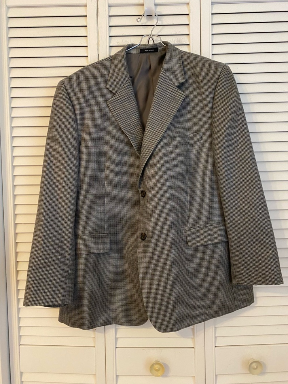 Ralph Lauren Blazer Mens Silk Wool Sport Coat Gray Multicolor Houndstooth Blazer